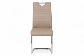 Jídelní židle koženka cappuccino / chrom DCL-418 CAP