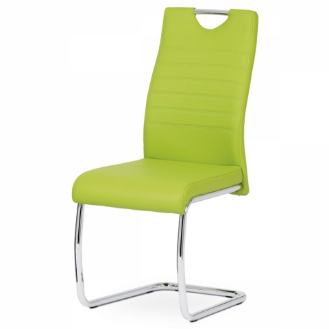 Jídelní židle zelená, chrom, DCL-418 LIM