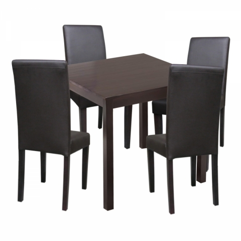 <![CDATA[Jídelní set pro 4 osoby židle 4 + stůl 1 masiv hnědý židle 4421 Idea]]>