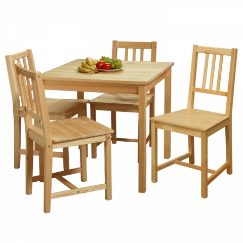 <![CDATA[Jídelní set pro 4 osoby židle 4 + stůl 1 masiv 4426 Idea]]>