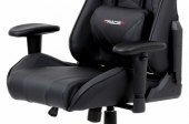 Kancelářská židle houpací mech., černá koženka, plast. kříž KA-F03 BK