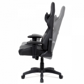 Kancelářská židle houpací mech., černá koženka, plast. kříž KA-F03 BK