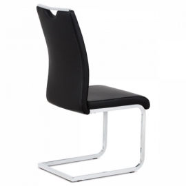 Jídelní židle černá koženka, chrom, DCL-411 BK