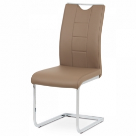 Jídelní židle latte koženka, chrom, DCL-411 LAT