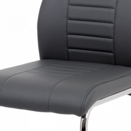 Jídelní židle šedá koženka, chrom HC-955 GREY