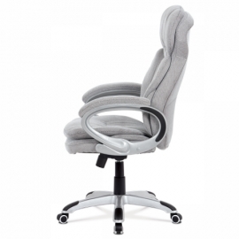 Kancelářská židle, šedá látka, kříž plast stříbrný, houpací mechanismus KA-G198 SIL2