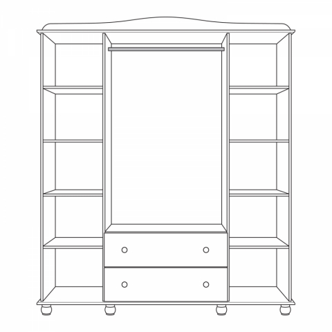<![CDATA[Šatní skříň z masivu borovice 4dveřová Grand Prix 208283 Idea]]>