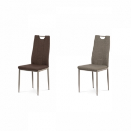 Jídelní židle, cappuccino látka, kov cappuccino lesk DCL-393 CAP2