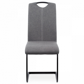 Jídelní židle - šedá látka, kovová podnož, černý matný lak DCL-612 GREY2