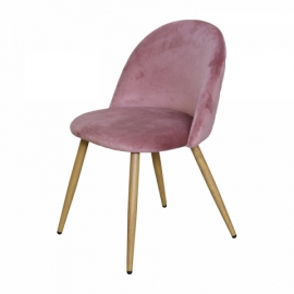 Jídelní židle růžový samet LAMBDA 