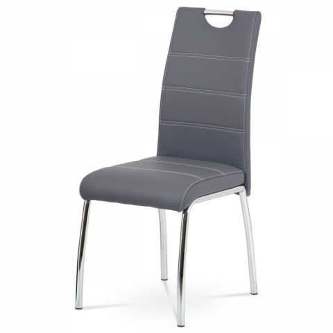 Jídelní židle šedá ekokůže, HC-484 GREY 