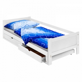 Rozkládací postel 90 - 180 x200 bílá masiv borovice DIANA 8891B