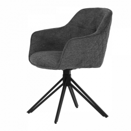 Jídelní a konferenční židle, potah tmavě šedá látka, kovové nohy, černý mat HC-533 GREY2