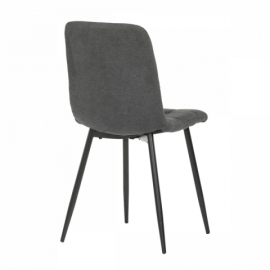 Jídelní židle, potah šedá látka, kovová čtyřnohá podnož, černý mat CT-281 GREY2