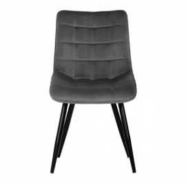 Jídelní židle šedý samet nohy černý kov CT-384 GREY4 
