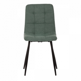 Jídelní židle, potah zelená látka, kovová čtyřnohá podnož, černý mat CT-281 GRN2