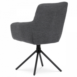 Jídelní židle, šedá látka bouclé, otočný mechanismus 180°, černý kov HC-531 GREY2