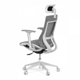 Kancelářská židle, šedá látka, plastový kříž, 3D područky, kolečka pro tvrdé podlahy KA-W004 GREY