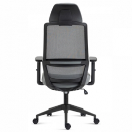 Kancelářská židle, černý plast, šedá látka, 4D područky, kolečka pro tvrdé podlahy KA-V324 GREY