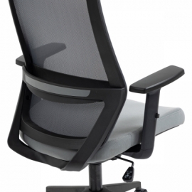 Kancelářská židle, černý plast, šedá látka, 4D područky, kolečka pro tvrdé podlahy KA-V324 GREY