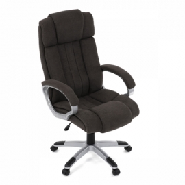 Kancelářská židle křeslo hnědá látka, kolečka pro tvrdé podlahy KA-L632 BR2 