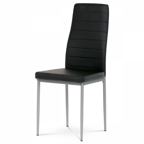 Jídelní židle černá koženka šedý kov DCL-377 BK