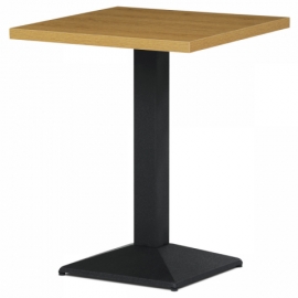 Jídelní stůl, 60x60x75 cm, MDF, 3D dekor divoký dub, kov, černý lak DT-901 OAK