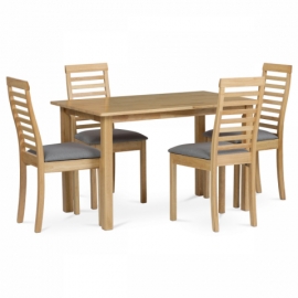 Jídelní set masiv dub stůl +4 jídlení židle 120x75 AUT-4000 DUB