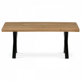 Stůl konferenční 110x70 cm, masiv dub, rovná hrana, kovová noha 