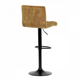 Židle barová, žlutá sametová látka, černá podnož AUB-827 YEL4
