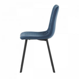 Židle jídelní, modrý samet, kov černý mat DCL-973 BLUE4