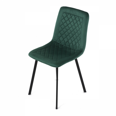 Jídelní židle zelený samet kov černý mat DCL-973 GRN4