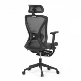 Židle kancelářská, šedá MESH, plastový kříž, opěrka nohou, posuvný sedák, 2D područky KA-S257 GREY