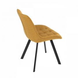 Židle jídelní, žlutá látka, nohy černý kov HC-465 YEL2