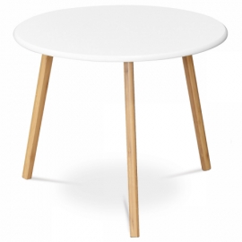 Konferenční stolek 60x60 x50 bílý nohy přírodní odstín AF-1144 WT 