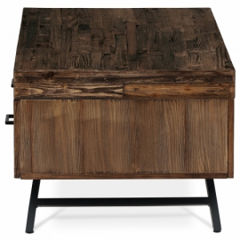 Konferenční stůl, 120x60 cm, MDF deska, masiv borovice, kov, černý lak AHG-536 PINE