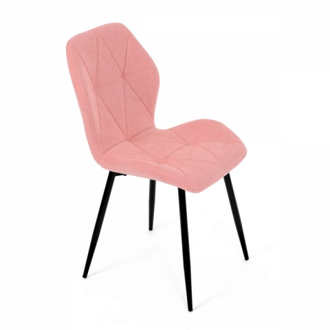 Jídelní židle růžová látka černé kovové nohy CT-285 PINK2