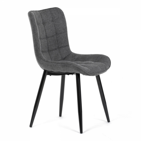 Jídelní židle šedá látka černé kovové nohy HC-462 GREY2 