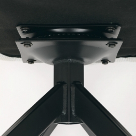 Židle jídelní, bílá látka, otočný mechanismus 180°, černý kov HC-993 WT2