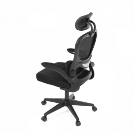 Kancelářská židle, černá síťovina, plastový kříž, kolečka na tvrdé podlahy KA-Y336 BK