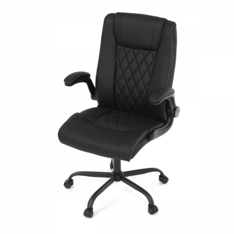 <![CDATA[Kancelářská židle černá ekokůže kolečka na tvrdé podlahy KA-Y344 BK Autronic]]>