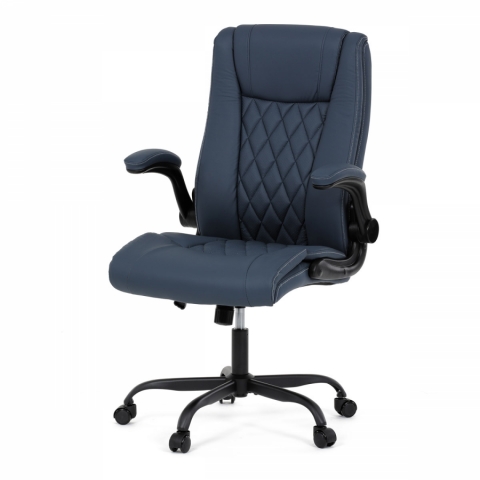 Kancelářská židle, tmavě modrá ekokůže kolečka na tvrdé podlahy KA-Y344 BLUE 