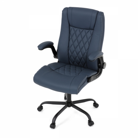 <![CDATA[Kancelářská židle, tmavě modrá ekokůže kolečka na tvrdé podlahy KA-Y344 BLUE Autronic]]>
