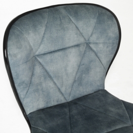Židle barová, modrá sametová látka, černá podnož AUB-805 BLUE4