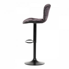 Židle barová, hnědá sametová látka, černá podnož AUB-805 BR4