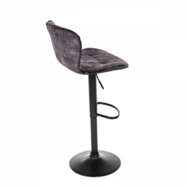 Židle barová, hnědá sametová látka, černá podnož AUB-805 BR4
