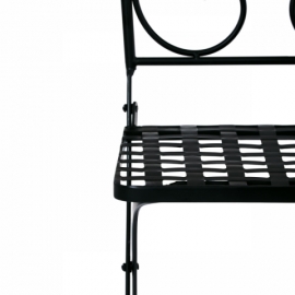 Zahradní set, stůl + 2 židle, s keramickou mozaikou, kovová konstrukce, černý matný lak. US1200 SET