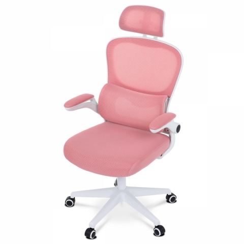 <![CDATA[Kancelářská židle, růžová síťovina, bílý plast, plastový kříž, kolečka na tvrdé podlahy KA-Y337 PINK KA-Y337 PINK Autronic]]>