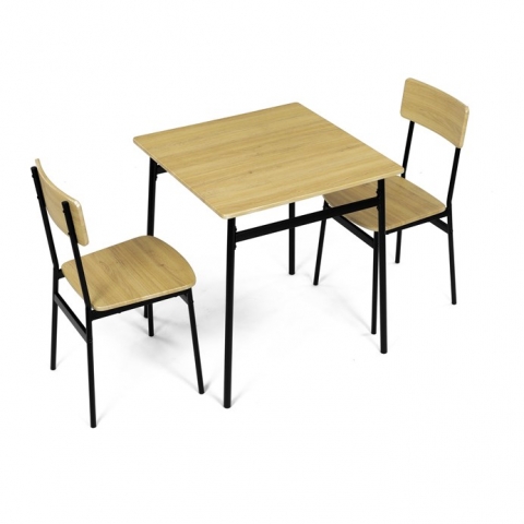 Jídelní set pro 2 osoby stůl + 2 židle 70x70x76 přírodní AUT-O2121 OAK