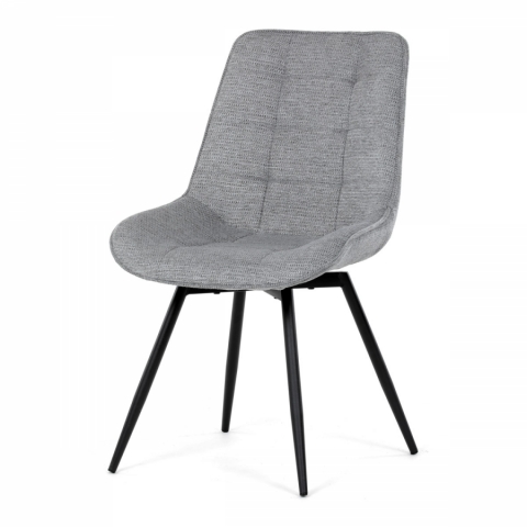 Jídelní židle šedá černé kovové nohy otočná 90° L/P HC-T1130 GREY2